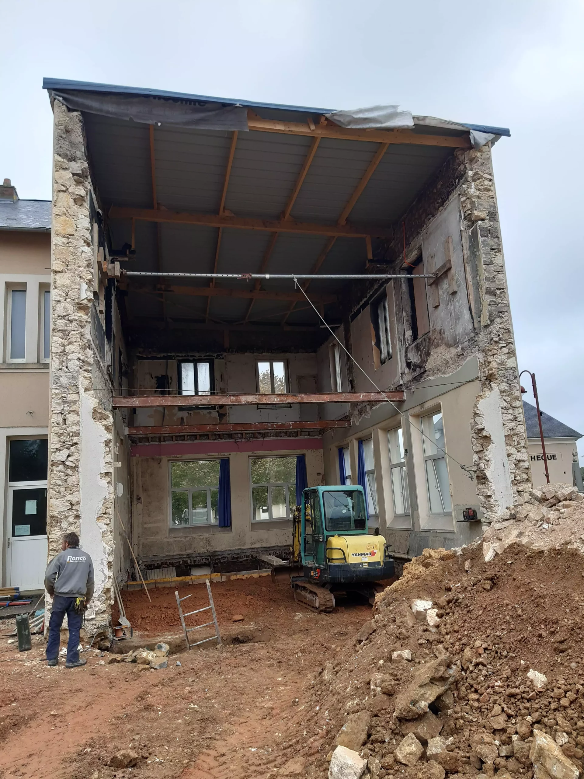 Le chantier de l'école de Potigny
