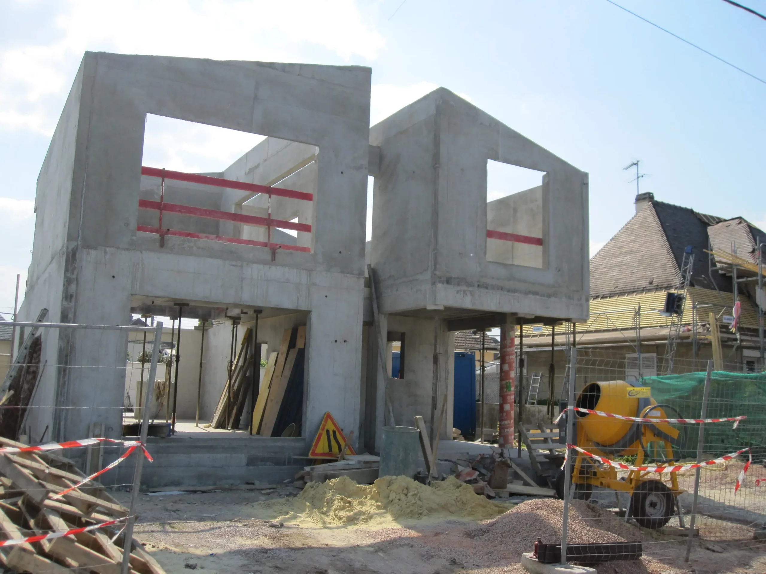 Maison d'architecte à Colleville-Montgomery en construction