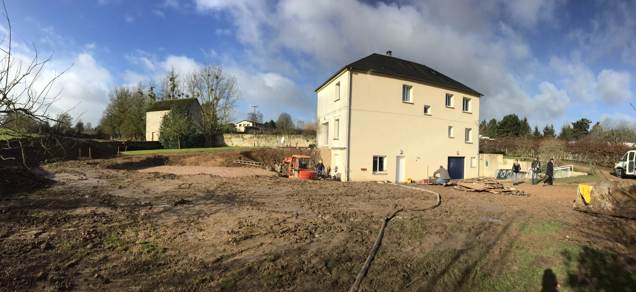 Vue d'ensemble sur l'habitation à Falaise avant le début du chantier
