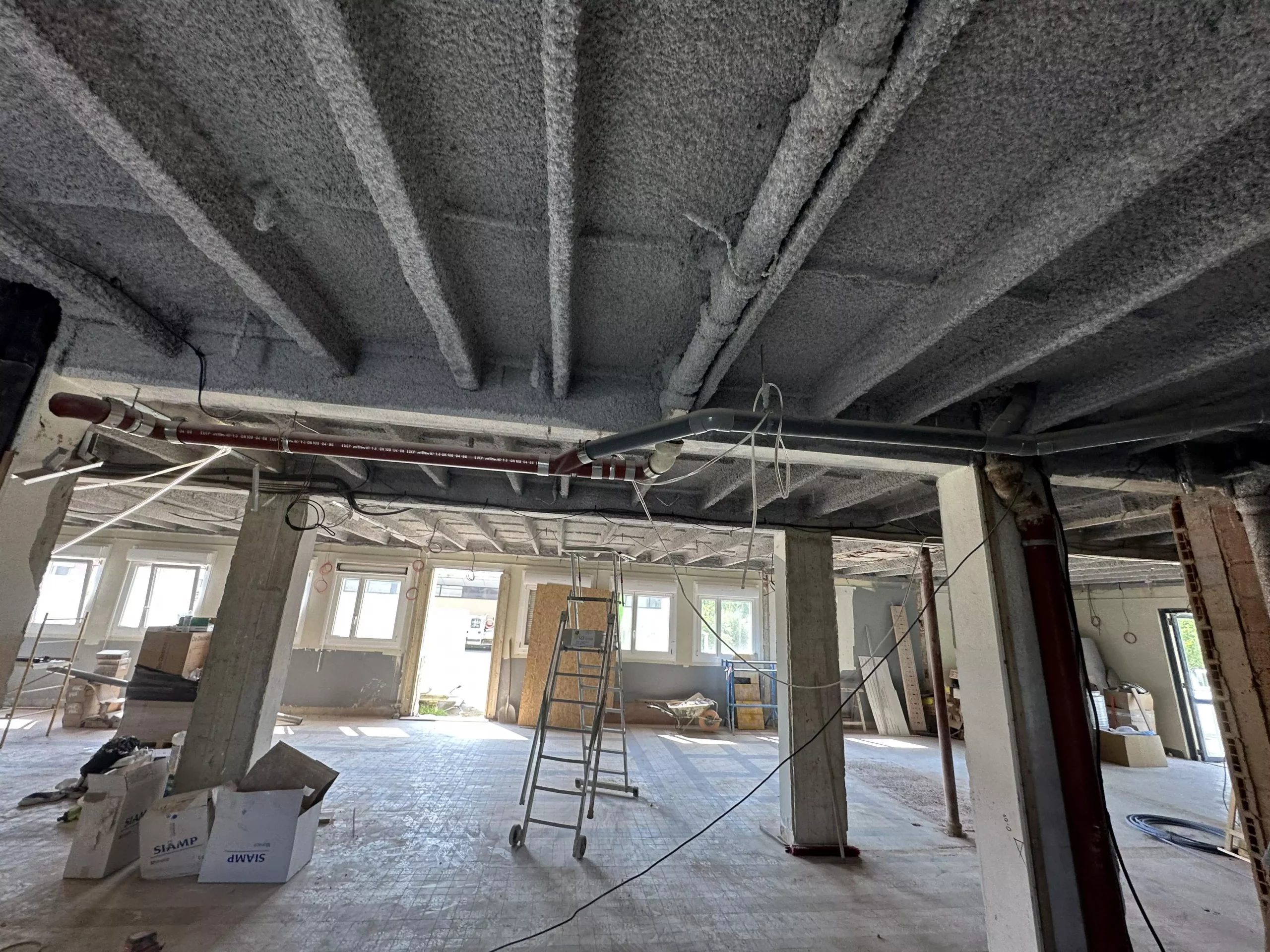 Les travaux au Collège des Douits à Falaise