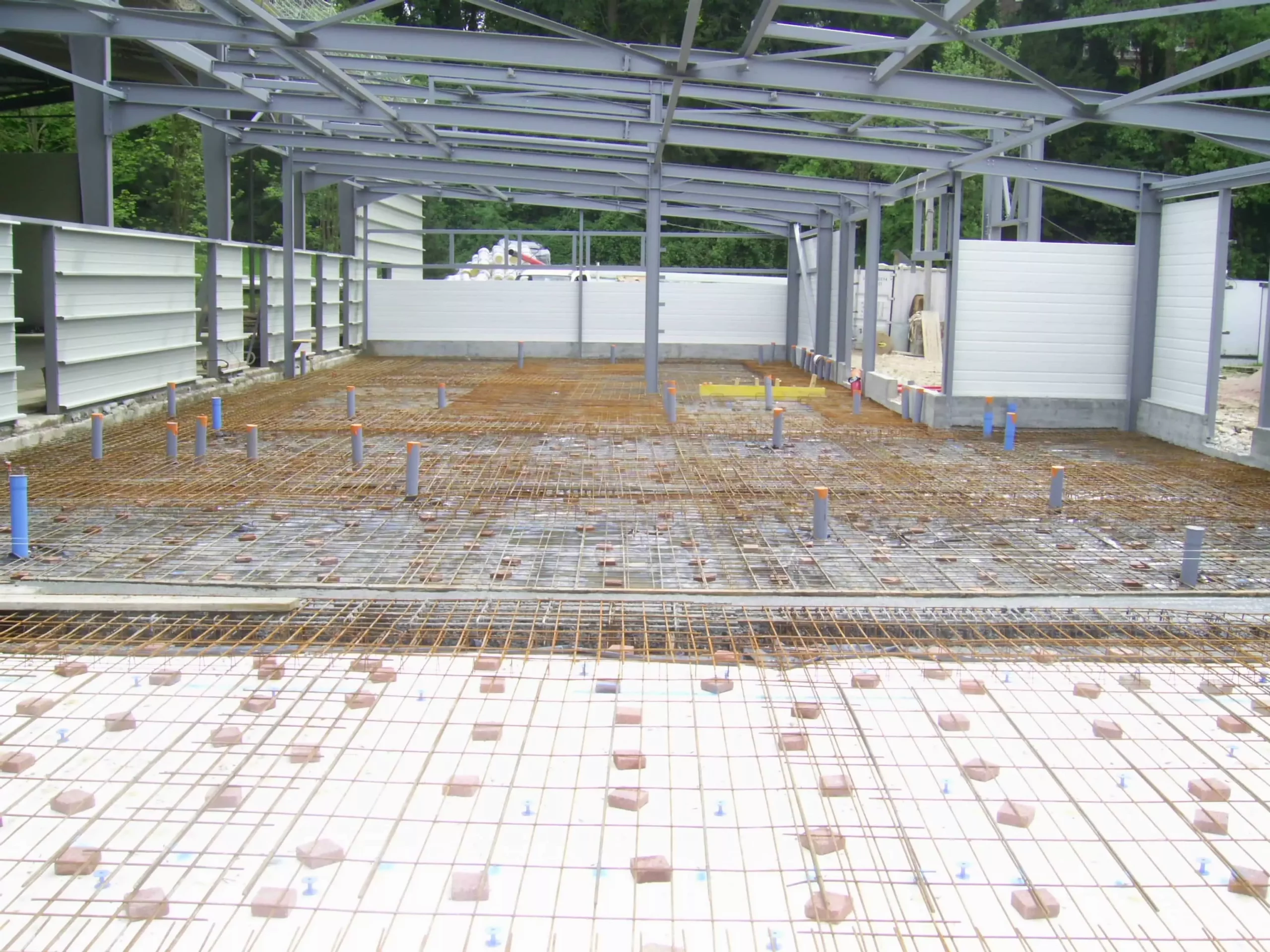 La salle de sport du Collège Notre-Dame de Lisieux durant les travaux