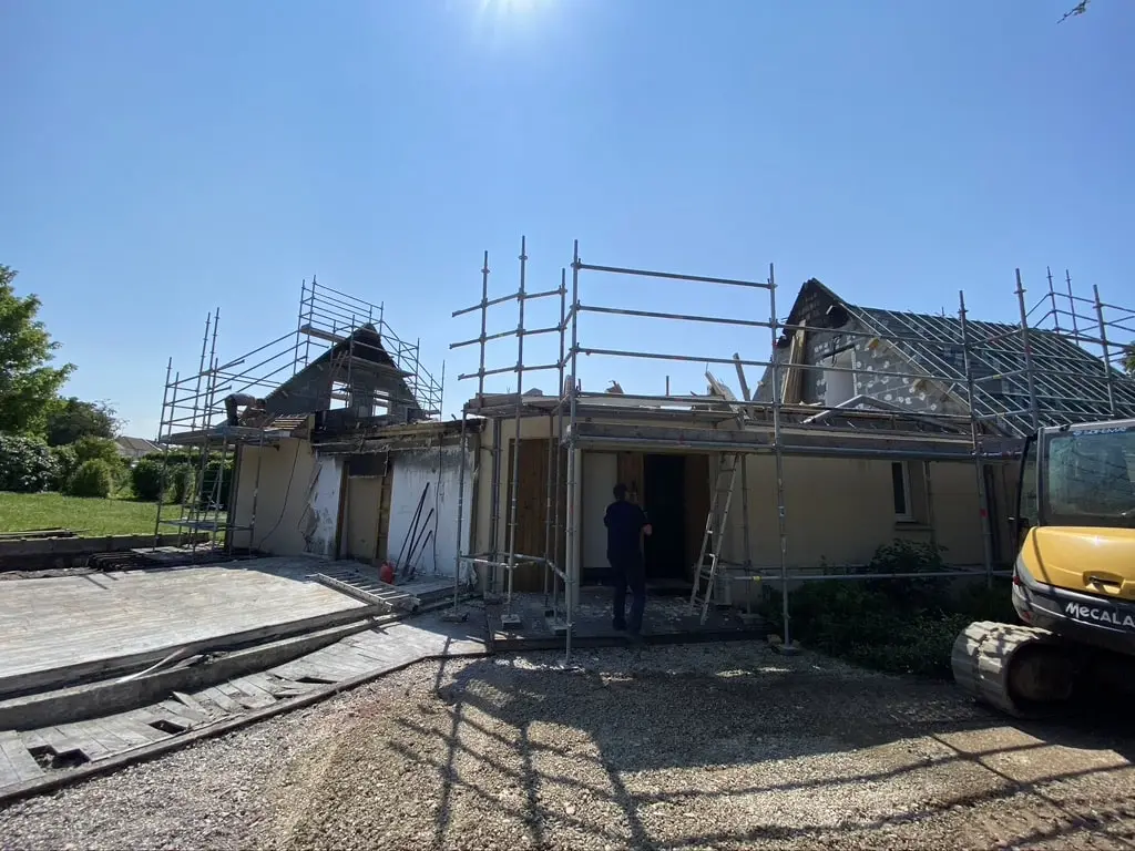 Progression de la reconstruction de la maçonnerie