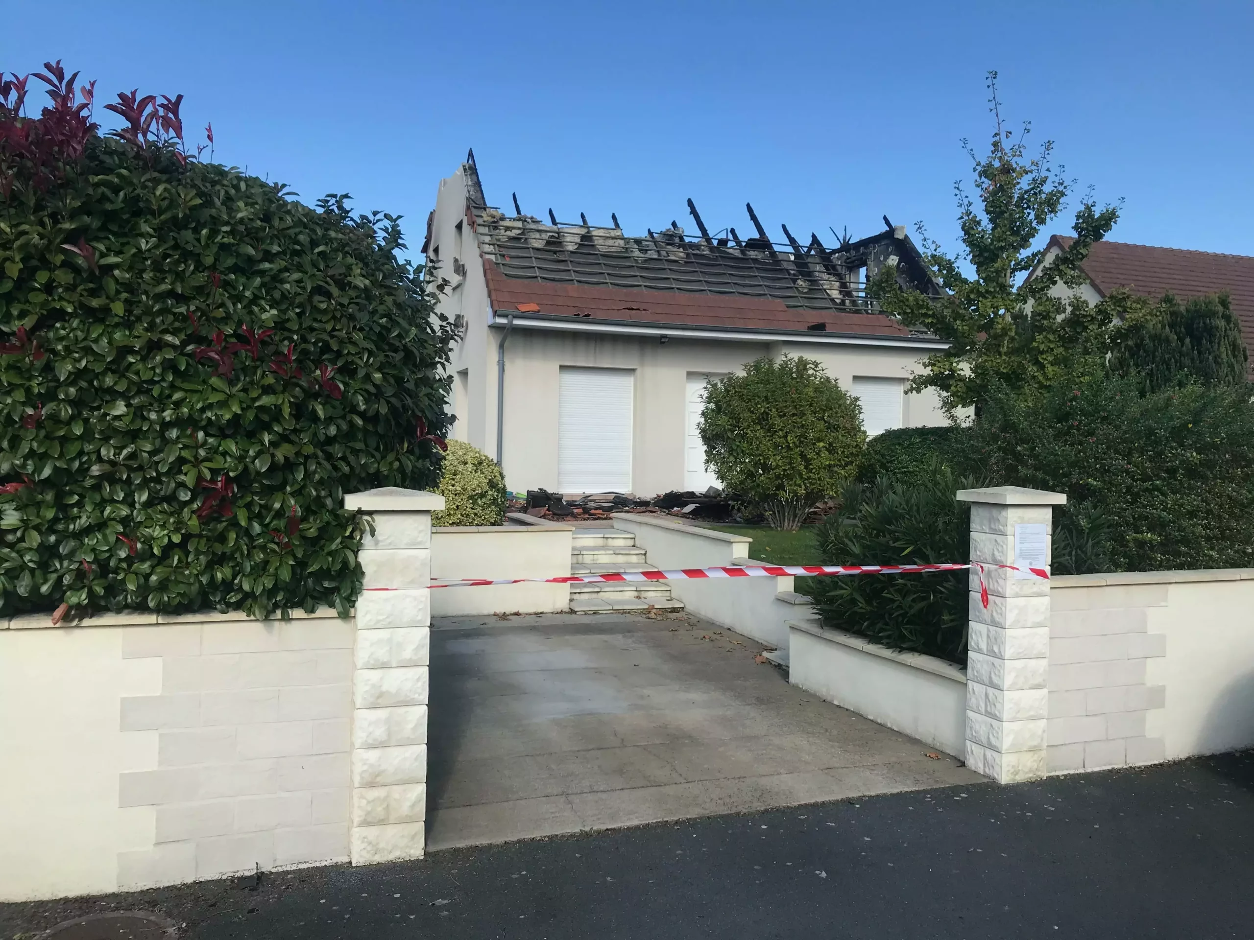 Vue sur le sinistre incendie
